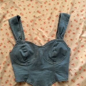 SHEIN Blue Denim Tank Top